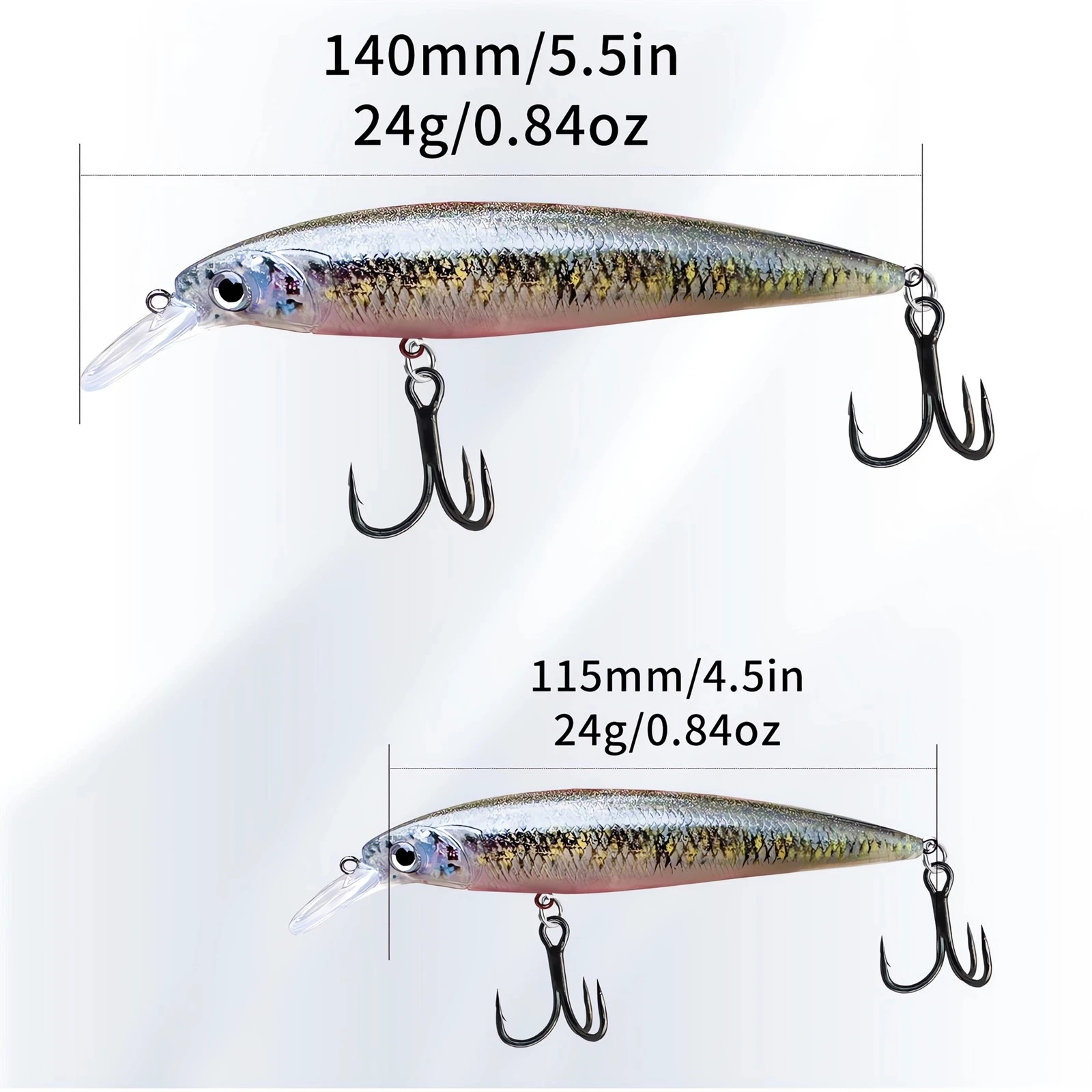 Realistic Minnow Lure durable ABS construction Realistic Minnow Lure durable ABS construction