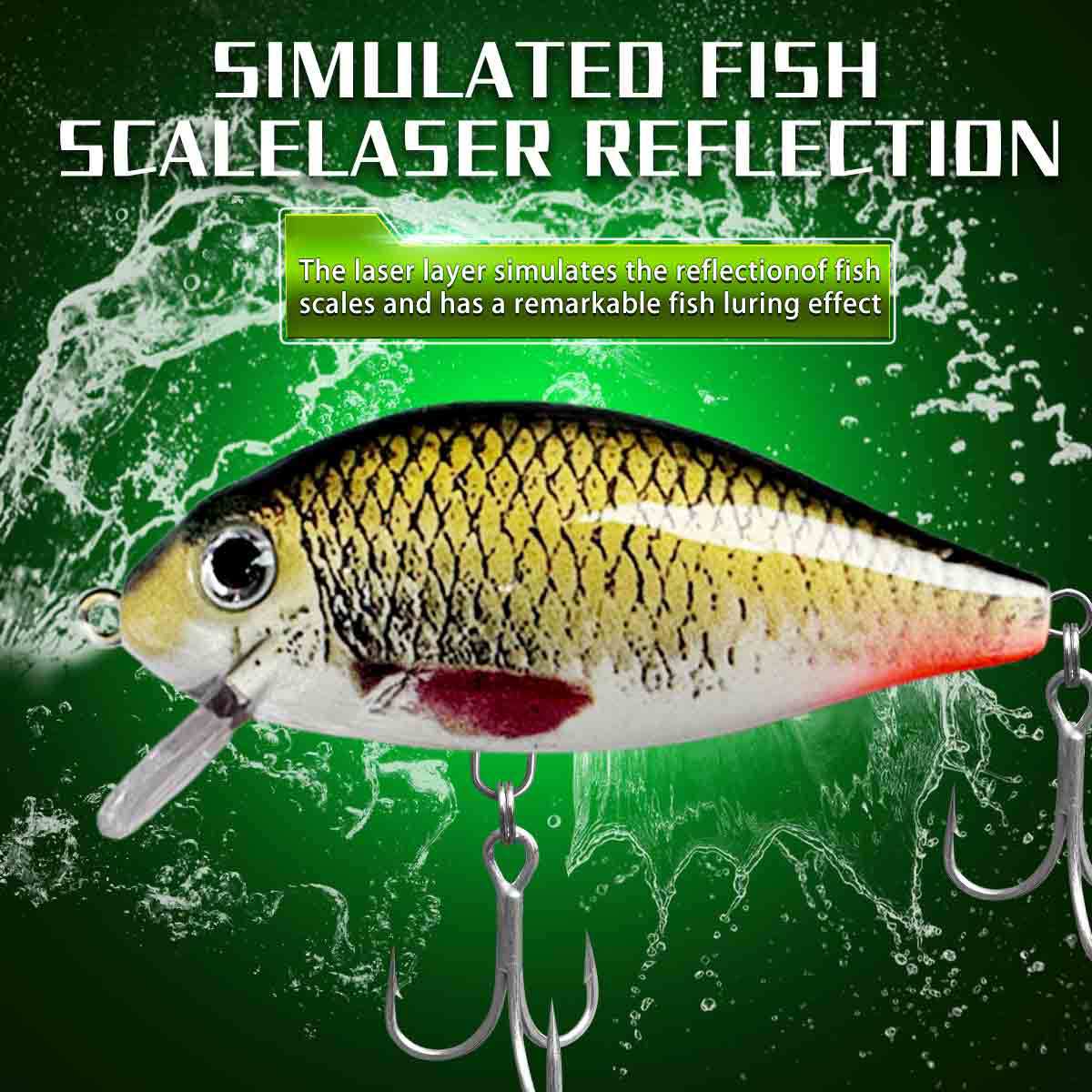 Floating Minnow Bait laser reflective finish