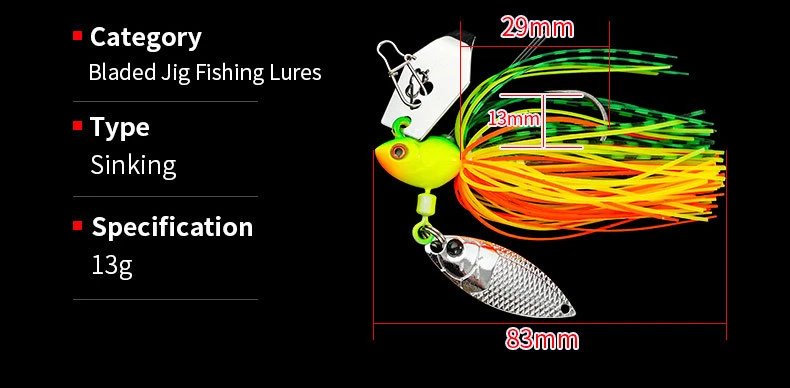 SP391 Chatter Spinnerbait Dimensions SP391 Chatter Spinnerbait Dimensions