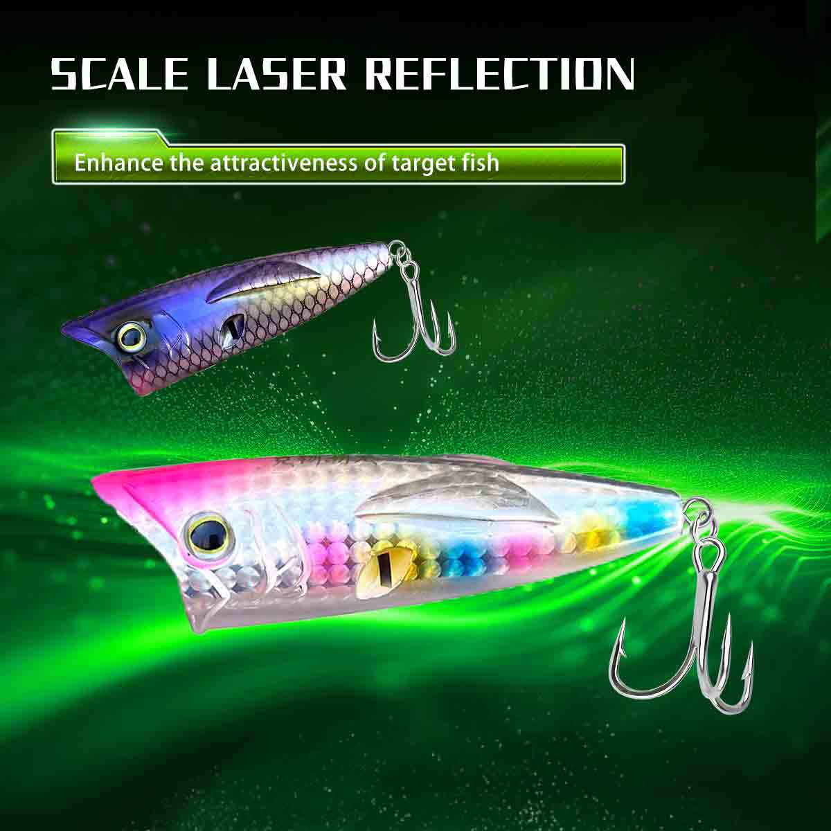 Top Water Pencil Popper laser reflective finish Top Water Pencil Popper laser reflective finish