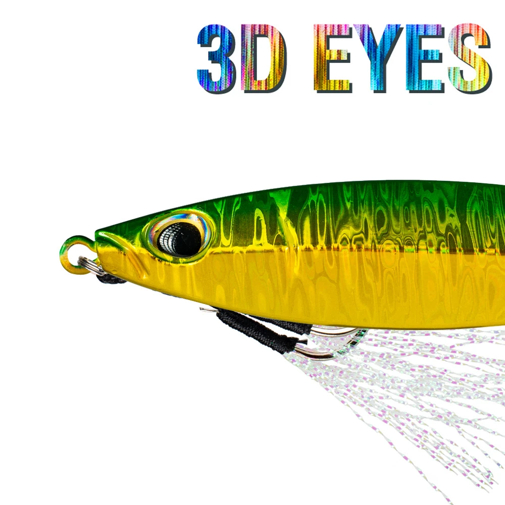 Metal jig slow 3D fish eye and holographic body detail