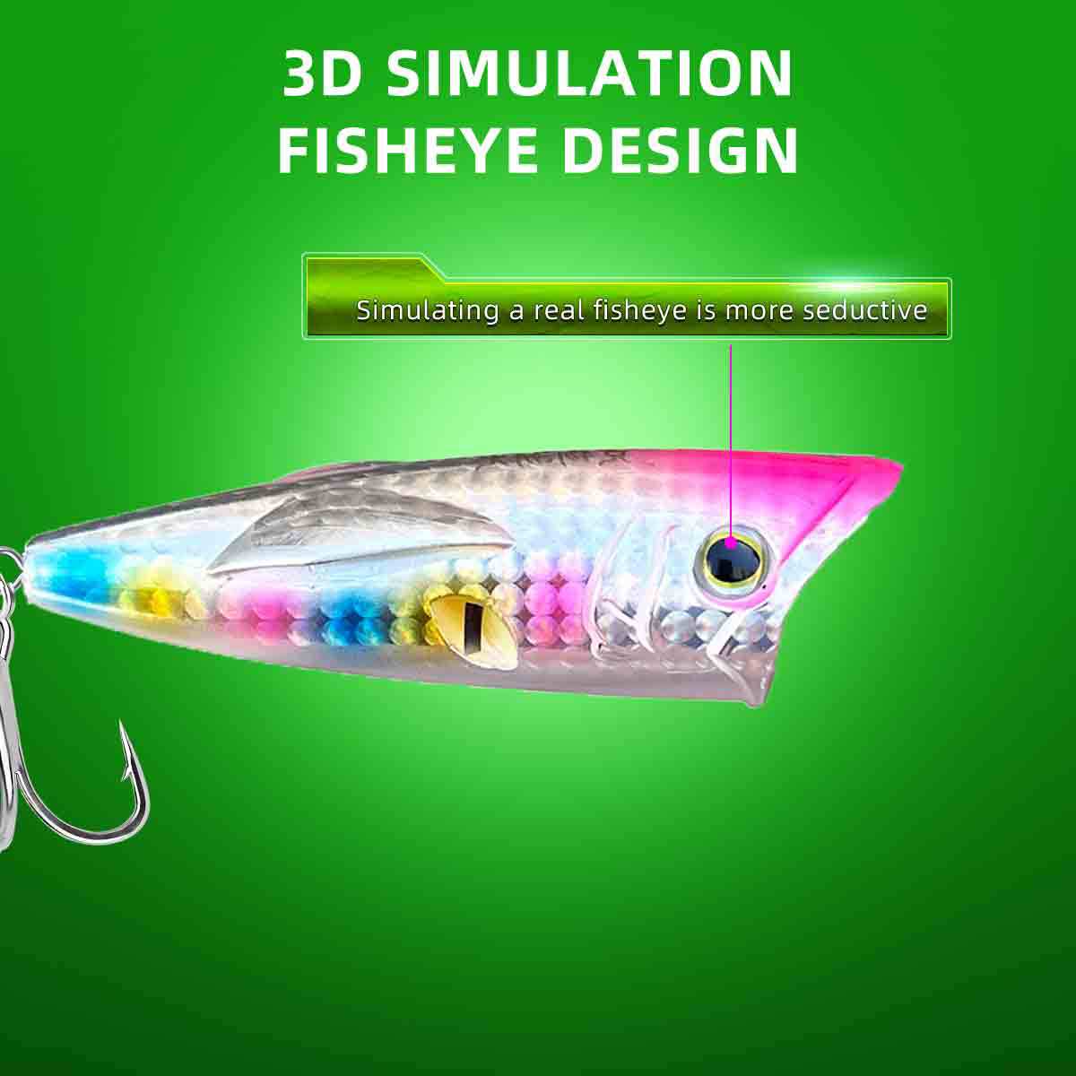 Top Water Pencil Popper realistic 3D fish eyes Top Water Pencil Popper realistic 3D fish eyes