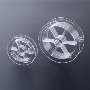 Clear round plastic fishingline spool