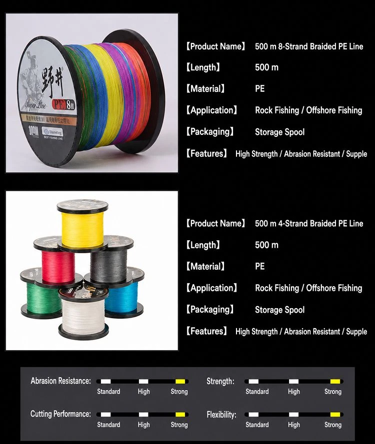 multicolor braided PE line multicolor braided PE line