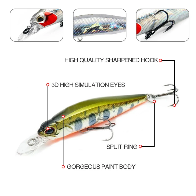 Suspending Minnow Lure detailed head design Suspending Minnow Lure detailed head design