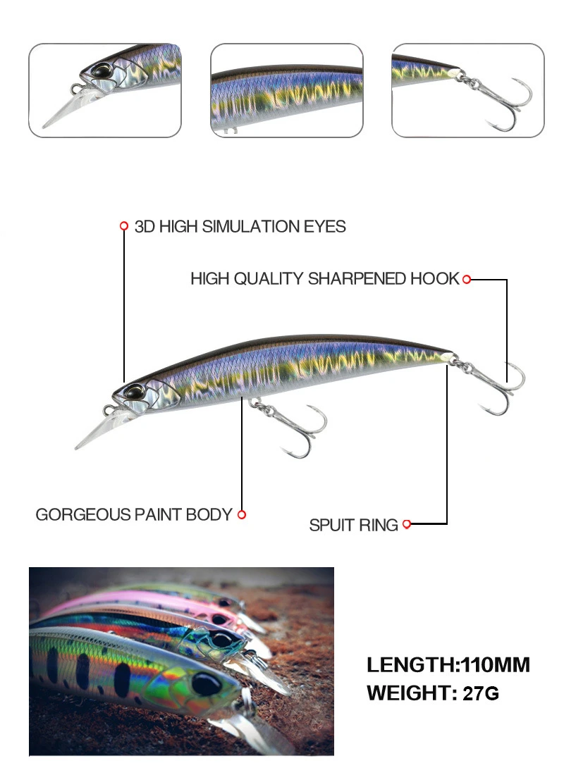 110mm 27g Sinking Minnow 110mm 27g Sinking Minnow