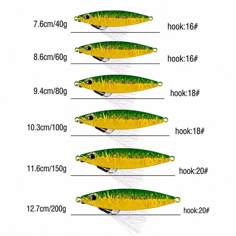 Metal jig slow size
