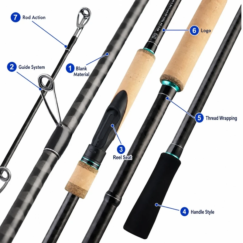 Customizable fishing rod handle