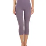 Uphold Solid High Waisted Capri Leggings With Pockets 21"