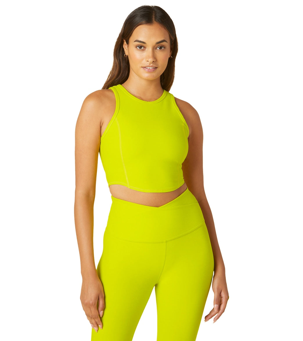 7269648334891-truecharteuseheather-1a.jpg Spacedye Motivate Cropped Tank - Image 1