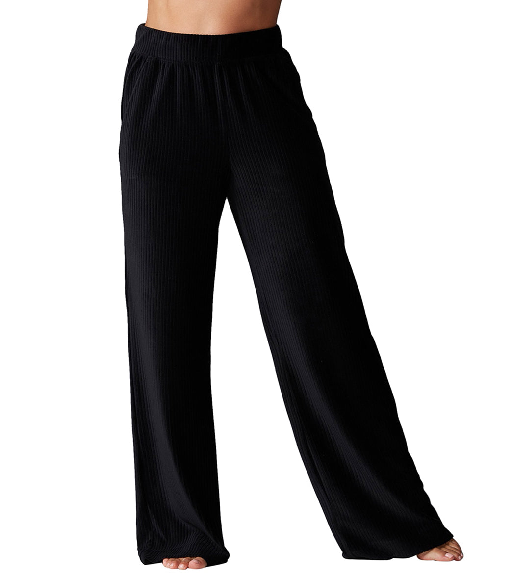 7269706530859-ebony-1a.jpg Wide Leg Brushed Rib Pant - Image 1