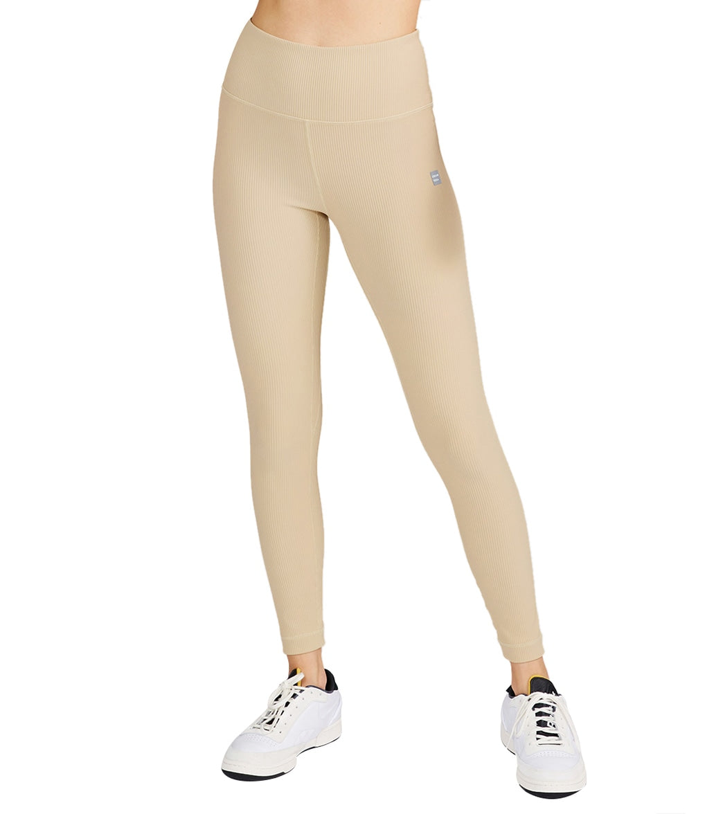 7269720424491-stone-1a.jpg Cream Yoga Nancy Ribbed Legging - Image 1