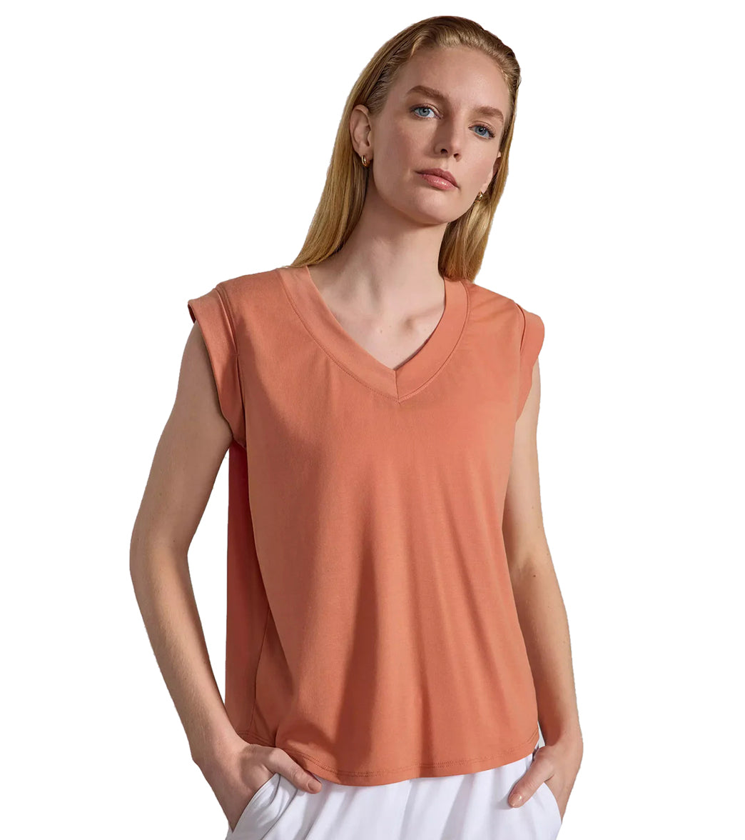 7269734875179-sunburn-1a.jpg MPG Sport Dynamic V-Neck Cap Sleeve T-Shirt - Image 1