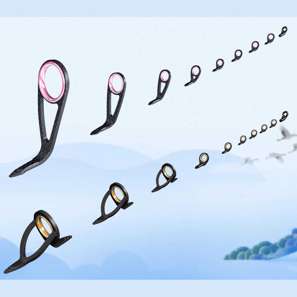 Carbon Guide Set 9+1 for Casting Rods Carbon Guide Set 9+1 for Casting Rods - 2